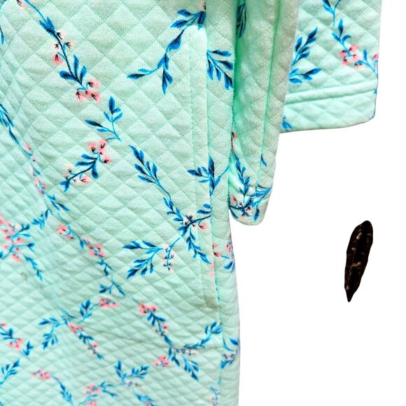 Womans cottagecore textured quilted pattern softcore pastel blue button down poc - Picture 7 of 13